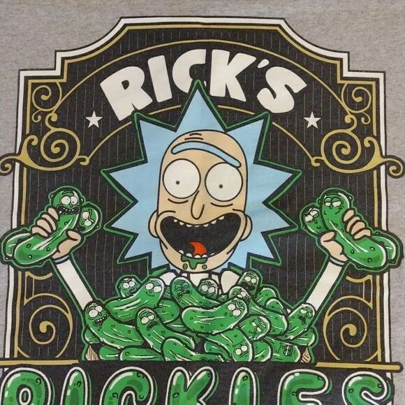 Y2K SHAKA Wear Custom Grey Rick & Morty Adult Novelty Print Tee Men's 2XL - Picture 6 of 14
